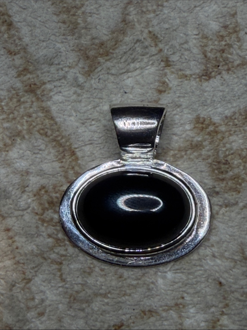 Vintage Roman Classic Black Oval Pendant